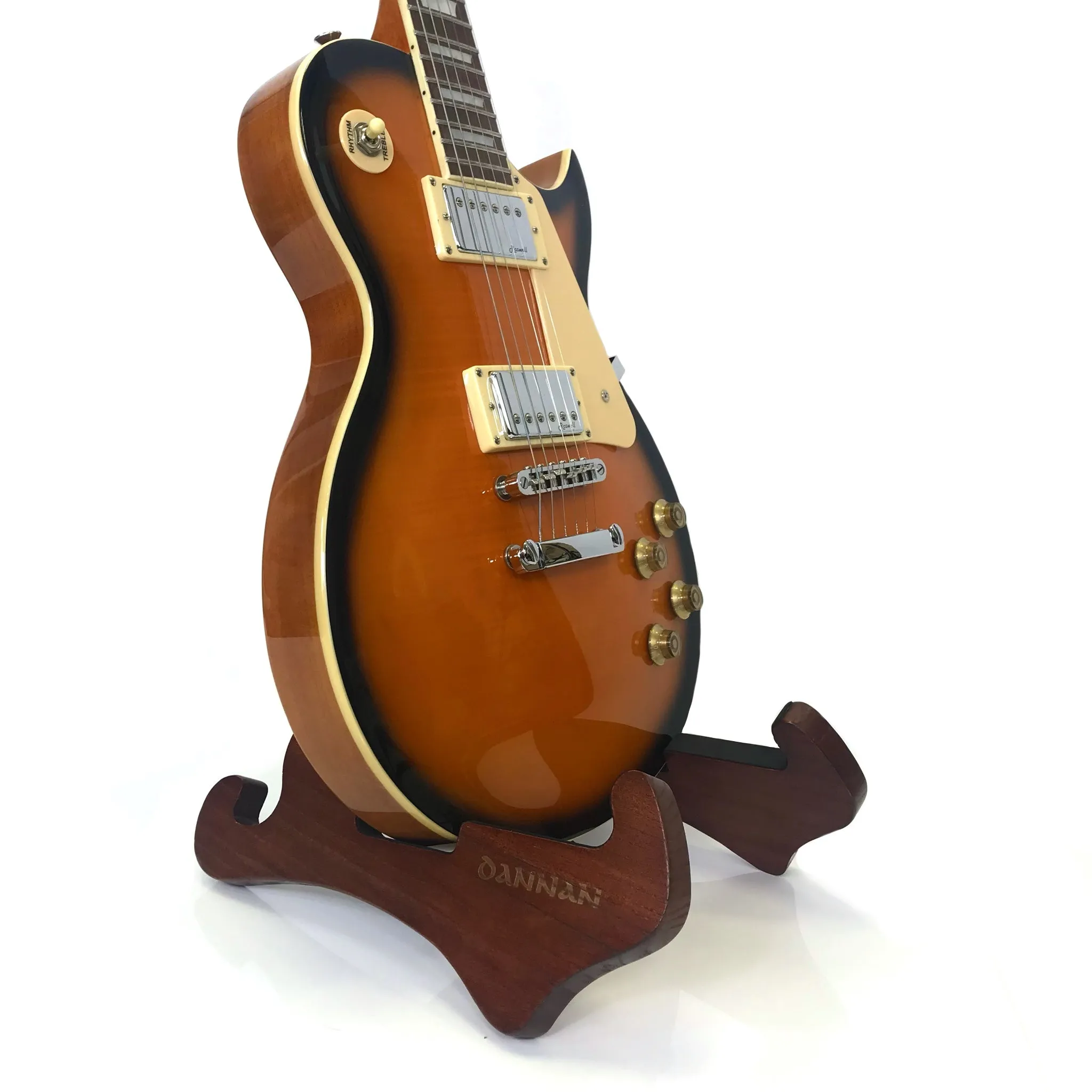 Foldable Wooden Guitar Stand by Dannan in Brown