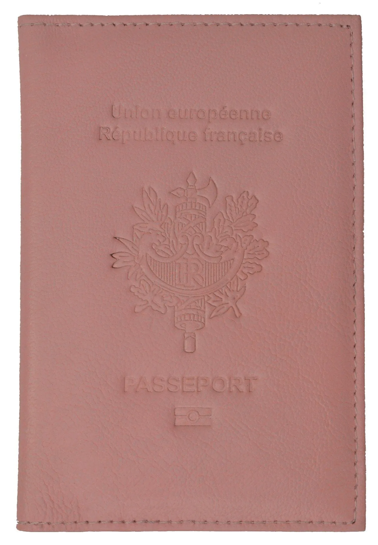 France Passport Cover Genuine Leather Passport Holder Travel Wallet with Embossed REPUBLIQUE FRANCAISE 151 BLIND France