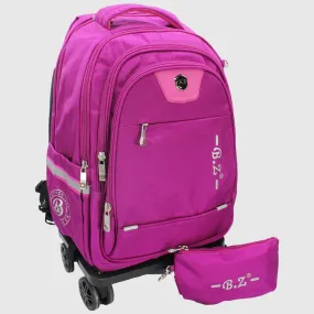 Fuchsia 18 Inches Trolley Backpack   Pencil Case