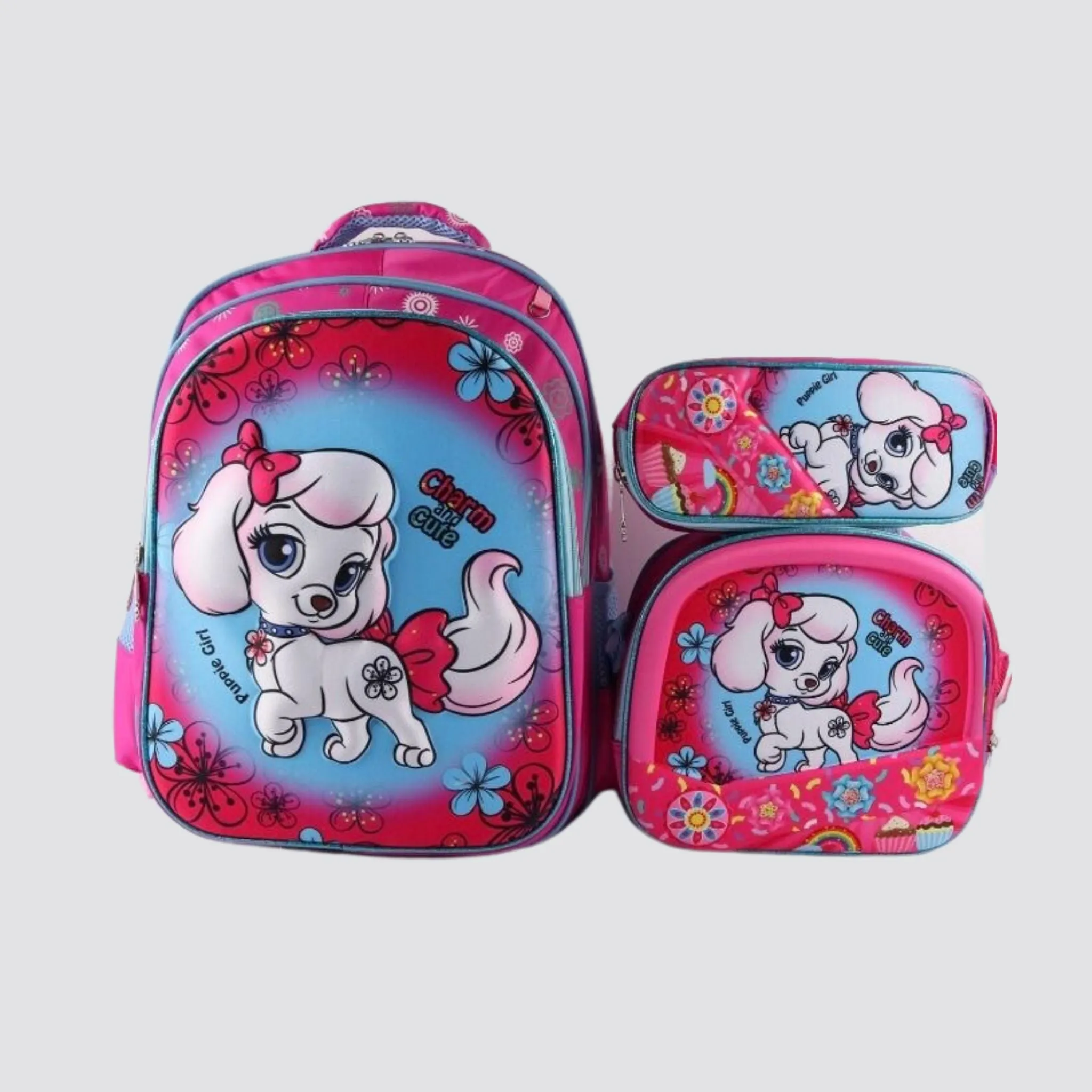 G172 Puppy Girl 3-Piece Backpack Set