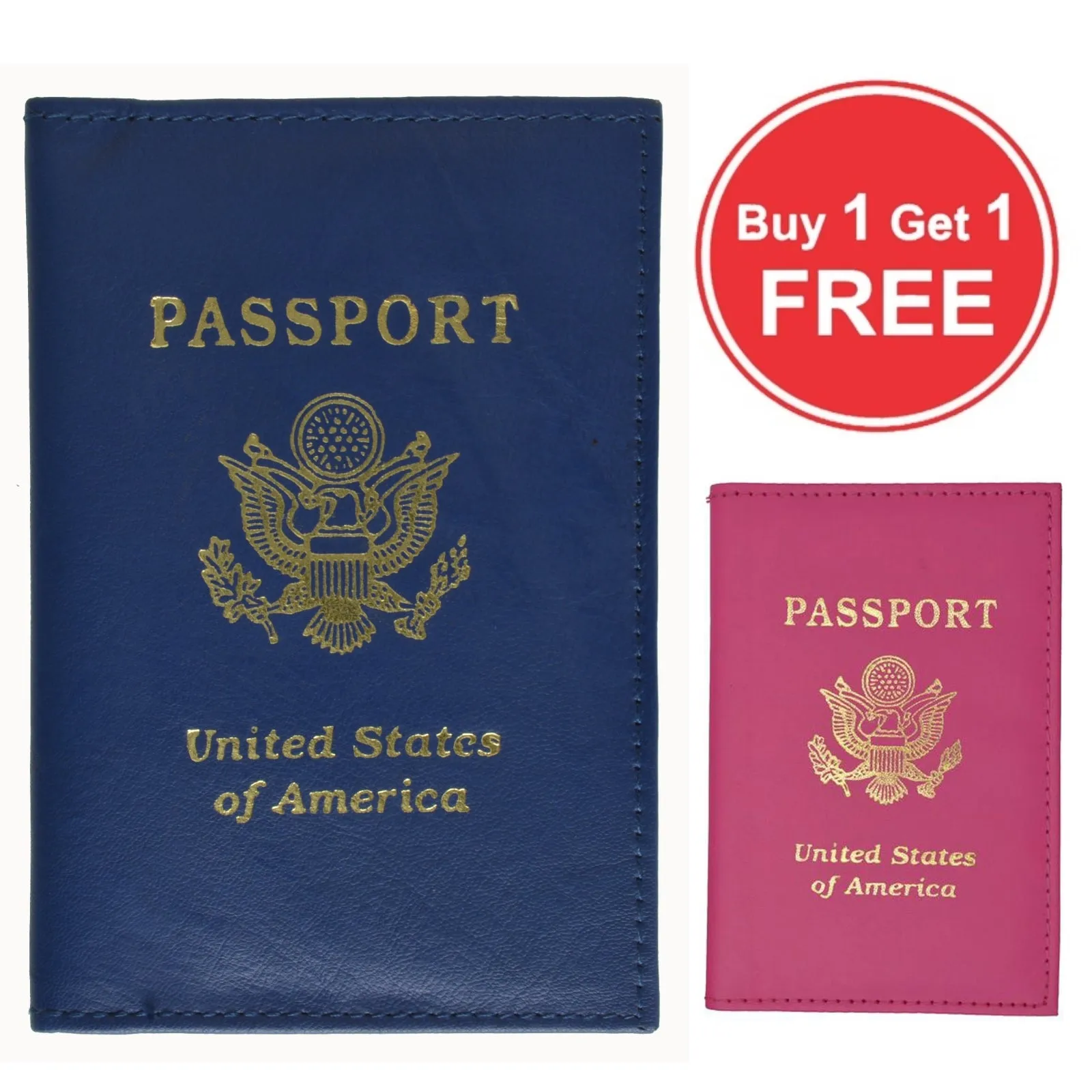 Genuine Leather Passport Cover Holder Case for Travel Best Gift BUY 1 GET 1 FREE