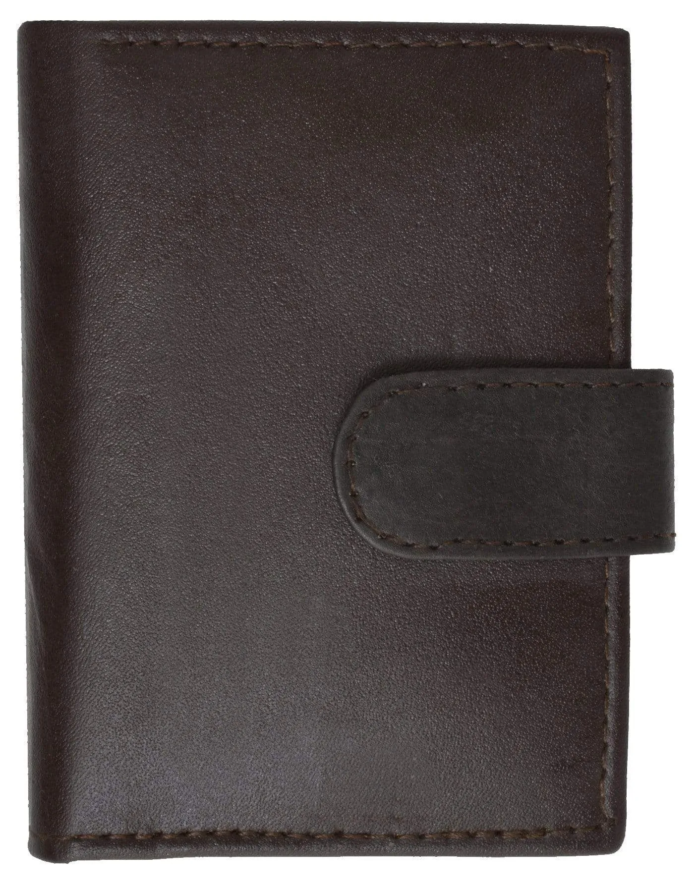 Genuine Leather Snap Closure Mens Small Wallet Card Case 570 CF (C)