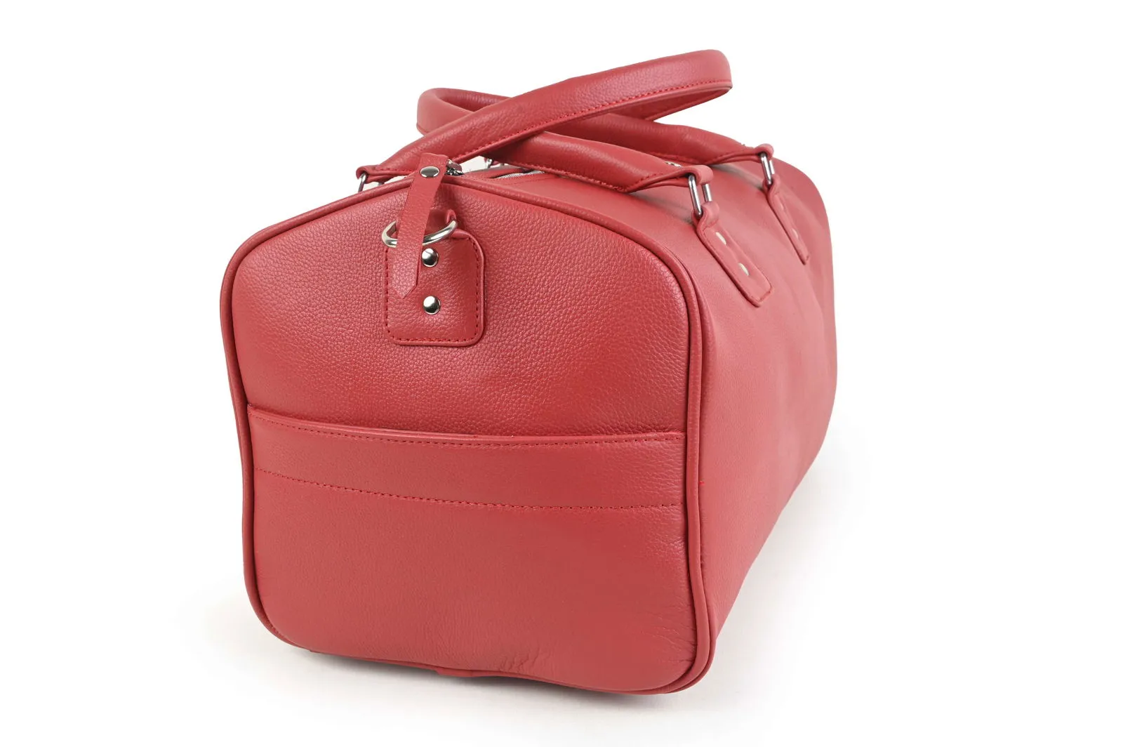 Genuine Red Leather Duffle Bag - Gym, Business, Weekender Bag - GB10