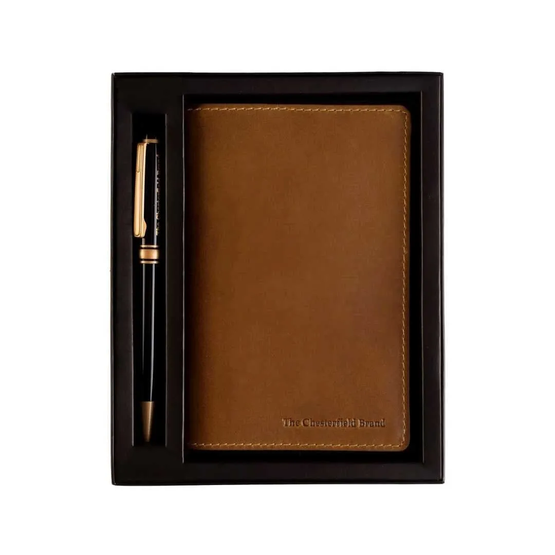 Giftset Leather Writing Case and Pen (Passport holder)