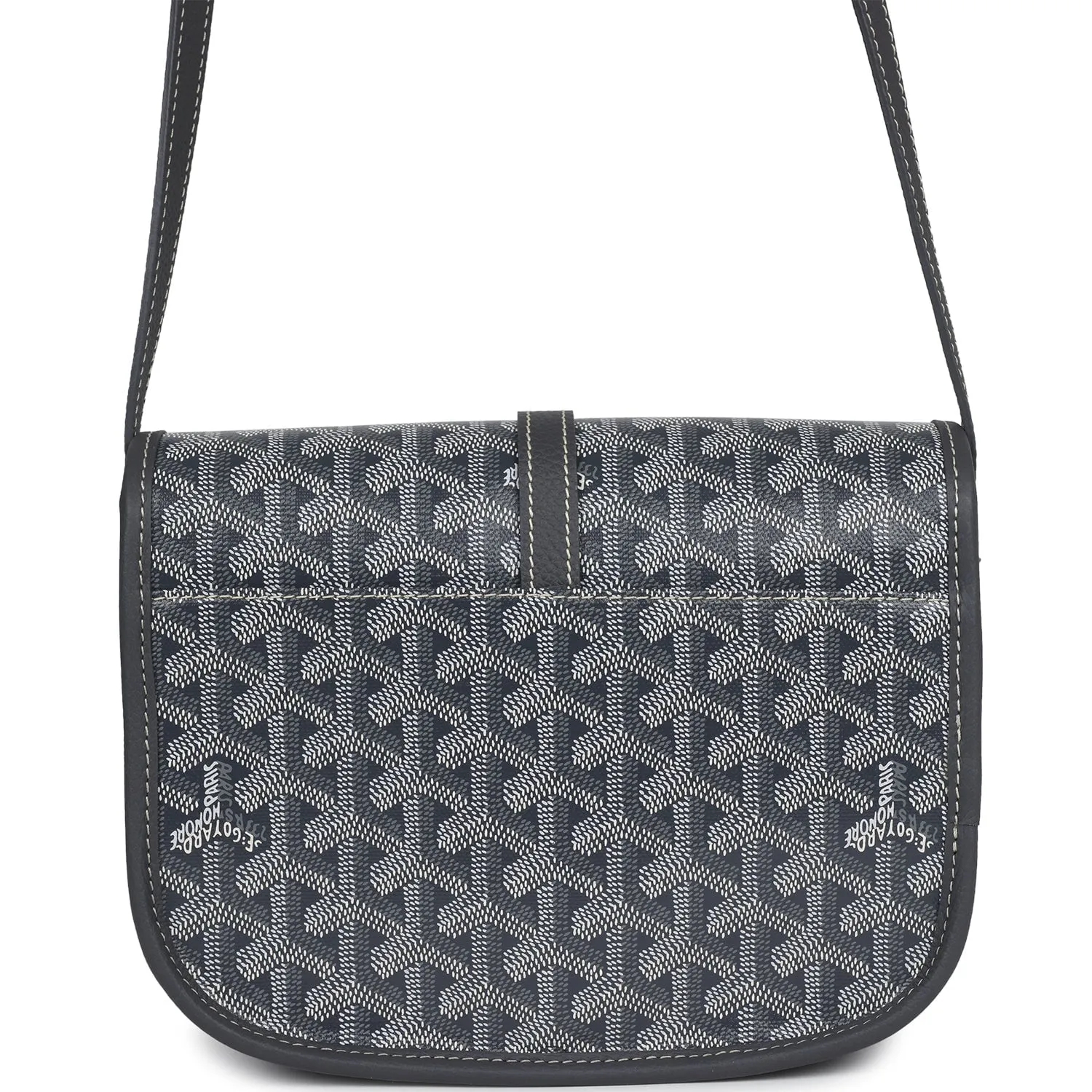 Goyard Goyardine Grey Belvedere PM Bag Palladium Hardware