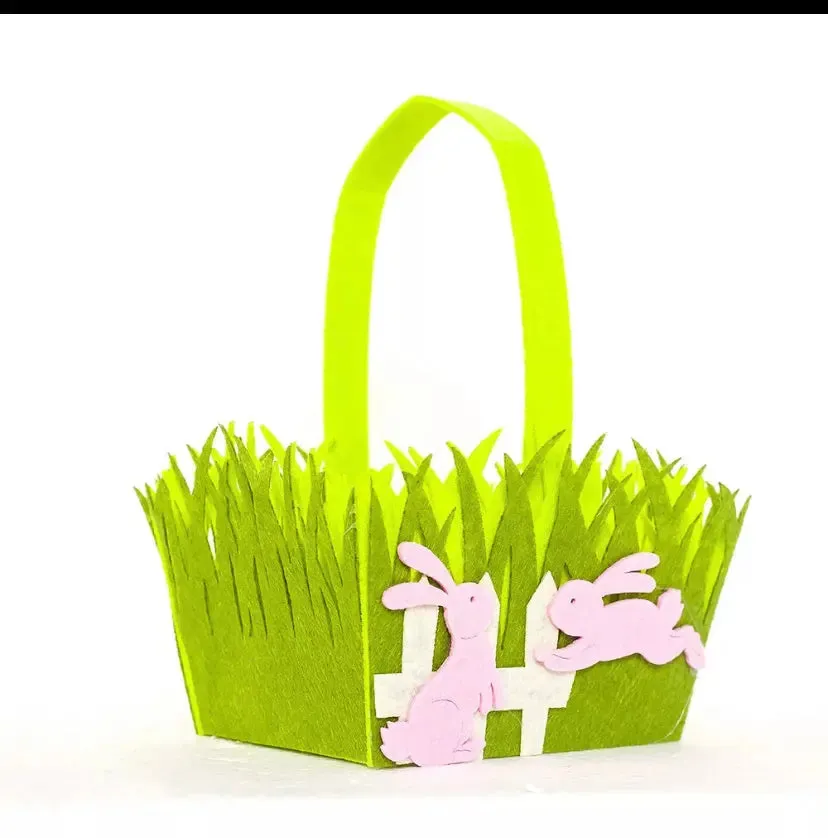 Green Easter Basket Bunny Gift Bags / Bucket x 1 pc