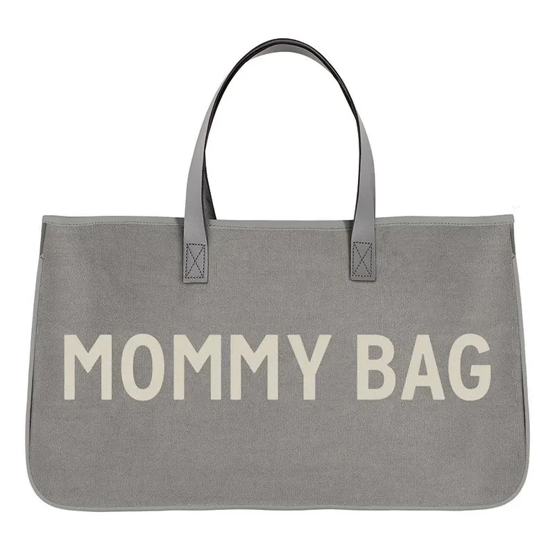 Grey Canvas Tote Mommy Bag