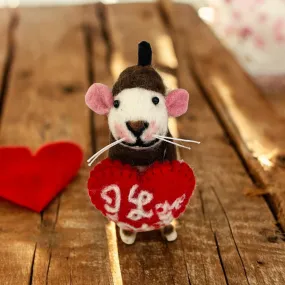 Hand Crafted I love You Mouse Valentine Engagement Gift Wedding Anniversary Gift for Wedding Couple Boyfriend Girlfriend Birthday Bride Gift