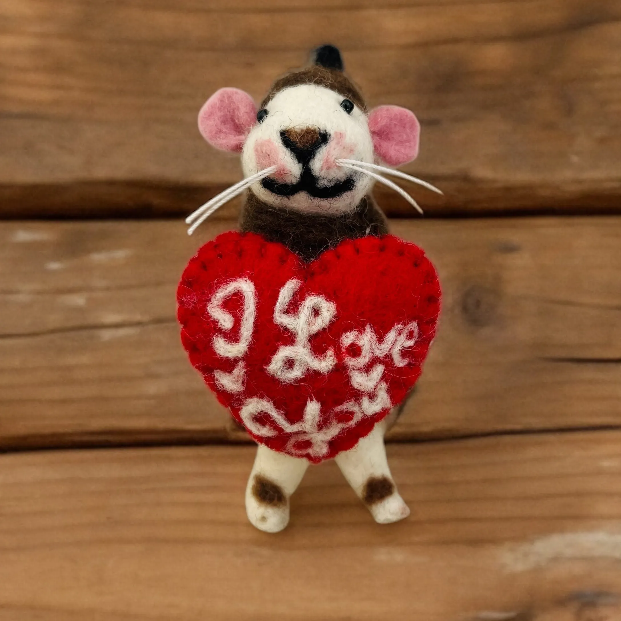 Hand Crafted I love You Mouse Valentine Engagement Gift Wedding Anniversary Gift for Wedding Couple Boyfriend Girlfriend Birthday Bride Gift