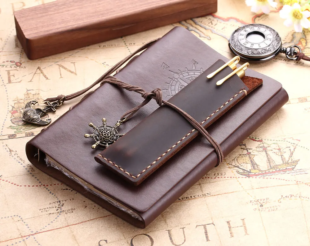 Handmade Genuine Leather Pen Bag/Pouch Holder for Promotion