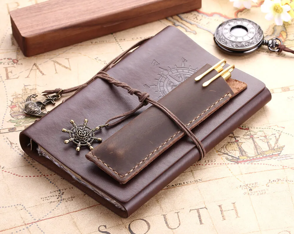 Handmade Genuine Leather Pen Bag/Pouch Holder for Promotion