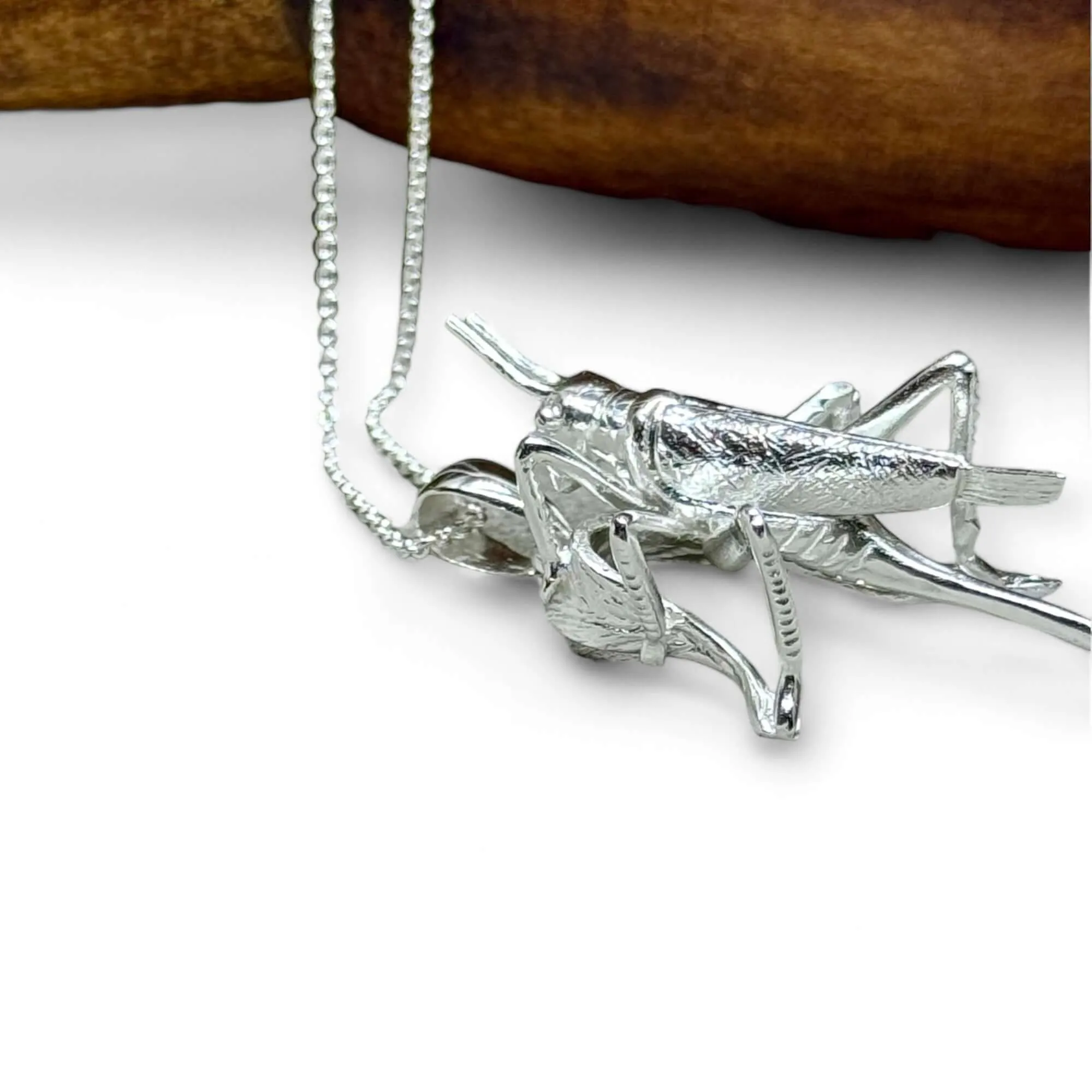 Handmade Grasshopper Sterling Silver Pendant