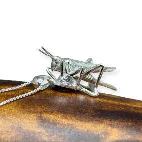 Handmade Grasshopper Sterling Silver Pendant