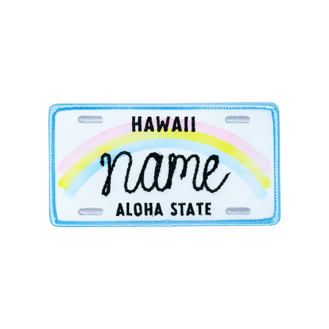 Hawaii License Plate Name Patch