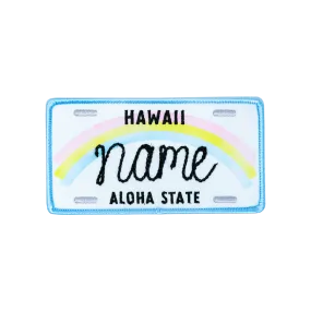 Hawaii License Plate Name Patch