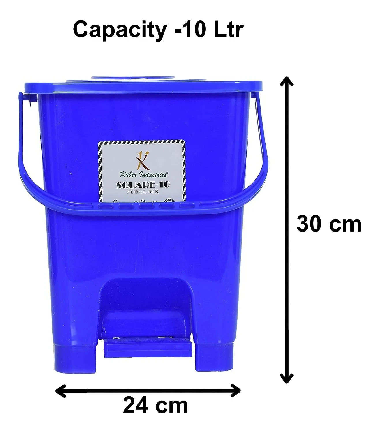 Heart Home Plastic Dustbin With Swing Lid, 12 Ltr., Pack of 2 (Blue)