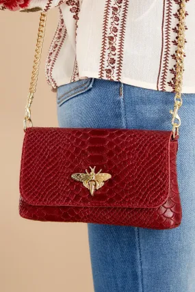 Hearts Aflutter Burgundy Bag