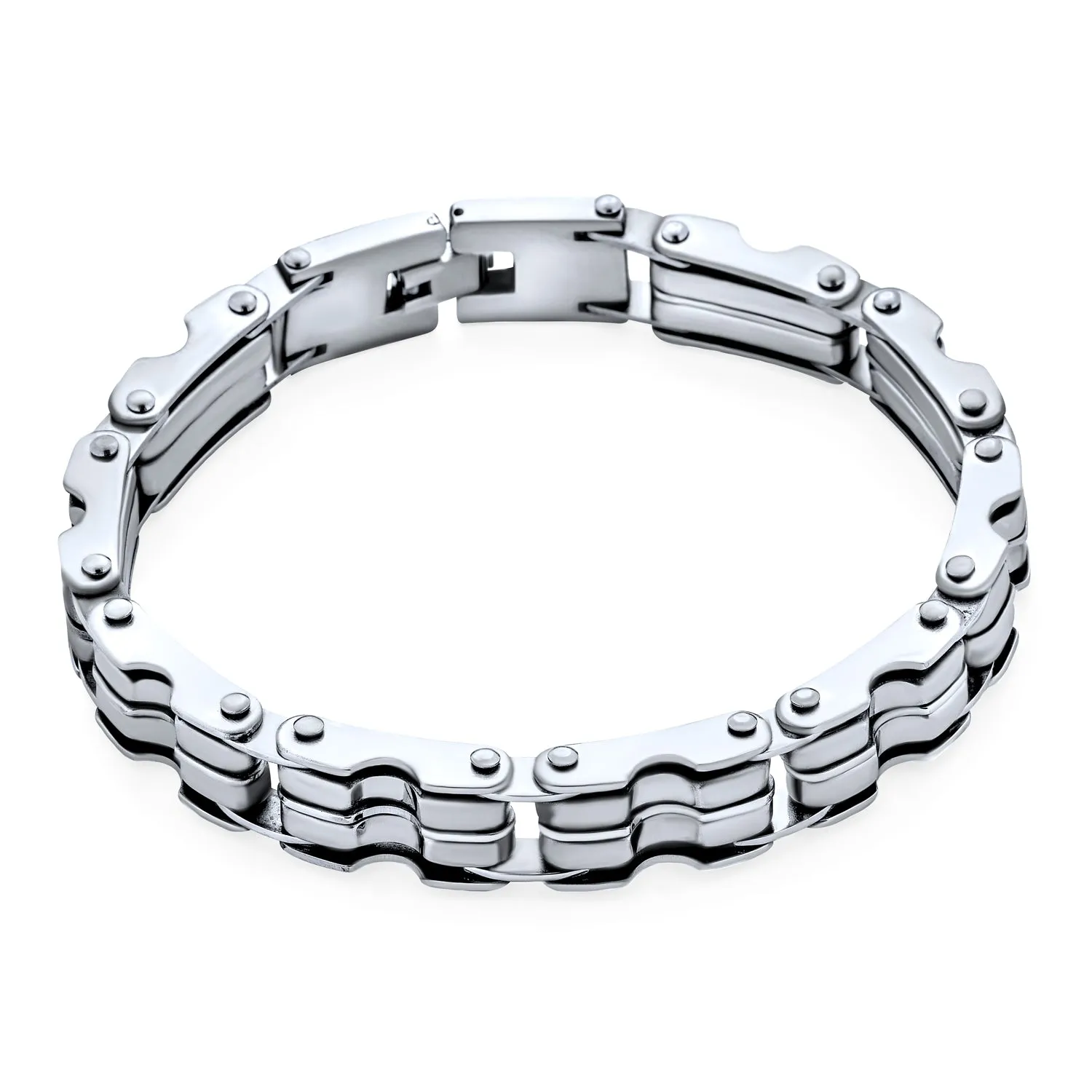 Heavy Bicycle Chain Bike Link Men Bracelet Silver Tone Stainless Steel