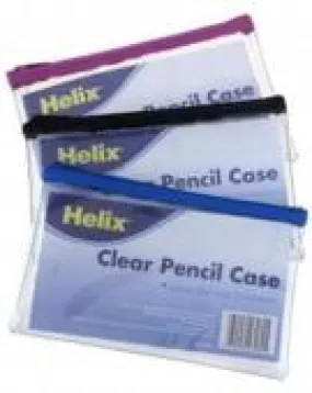 Helix Clear Pencil Case 8 x 5 Inches