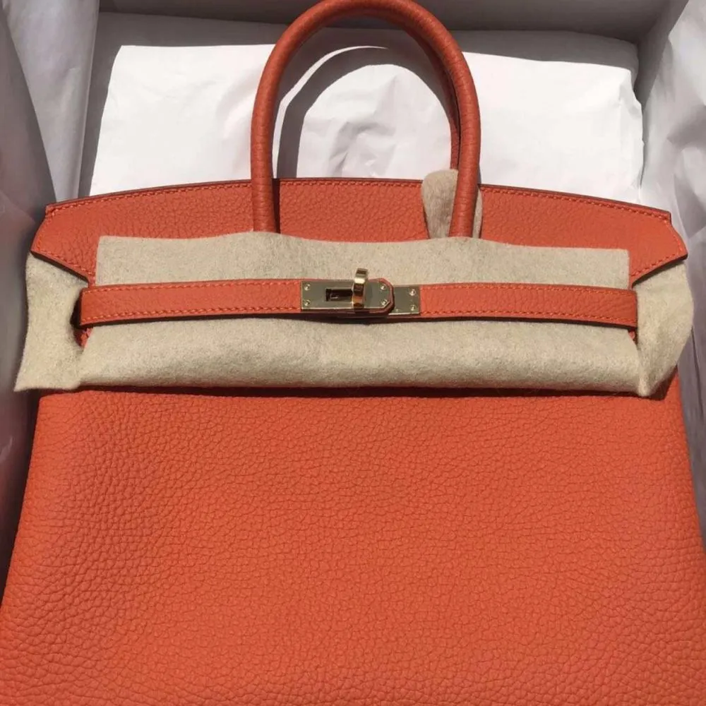 Hermès Birkin 25 Feu Togo Gold Hardware GHW