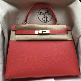 Hermès Kelly 28 Rose Jaipur Sellier Epsom Gold Hardware GHW