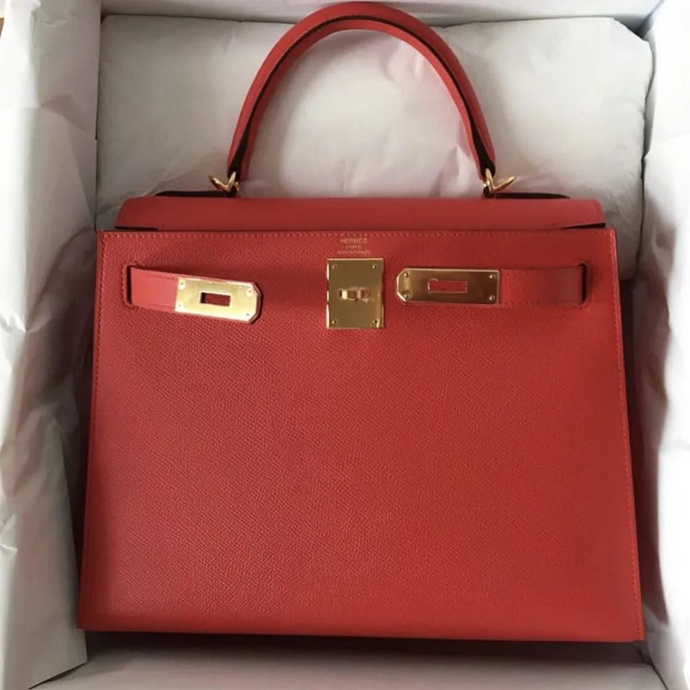 Hermès Kelly 28 Rouge Tomate Sellier Epsom Gold Hardware GHW