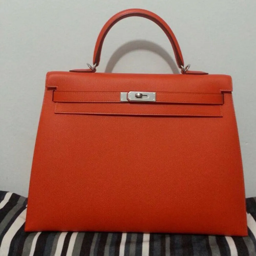 Hermès Kelly 35 Feu Sellier Epsom Palladium Hardware PHW