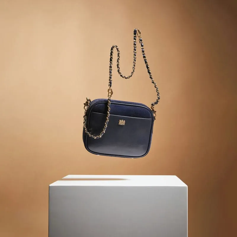 Holland Cooper Soho Ladies Camera Bag - Ink Navy Suede