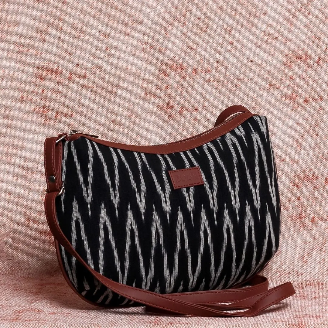 Ikat Wave Structured Shoulder Bag