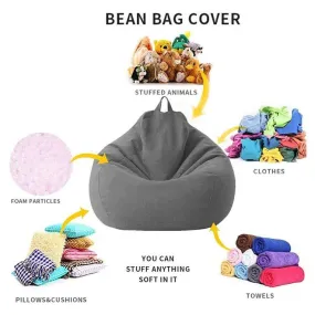 IPL Bean Bag Sofa Detachable And Washable Sofa Cover With Inner Liner No Fillings Single Chair Furniture For Children And Adults