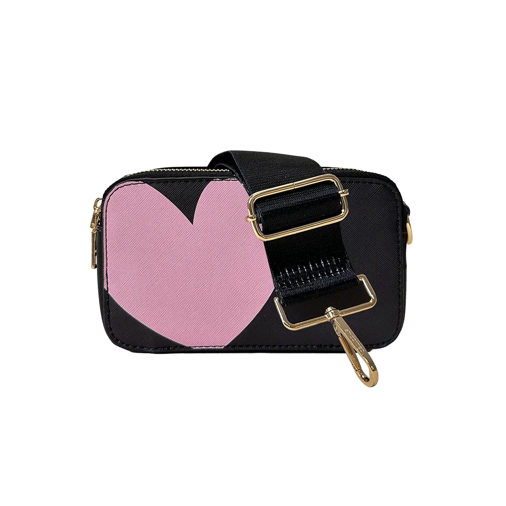 Jamie Heart Camera Bag w/Interchangeable Bag Strap