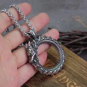 Jormungandr Ouroboros Pendant - Stainless Steel