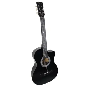 Karrera 38" Cutaway Acoustic Guitar with Carry Bag (Black)