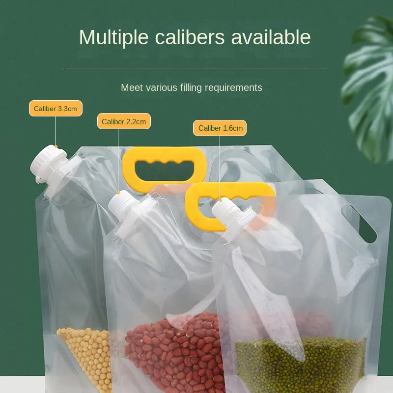 Kitchen Storage Bag Grain Moisture-proof Sealed Bag Insect-proof Transparent Portable Food-grade Transparent Storage Bag