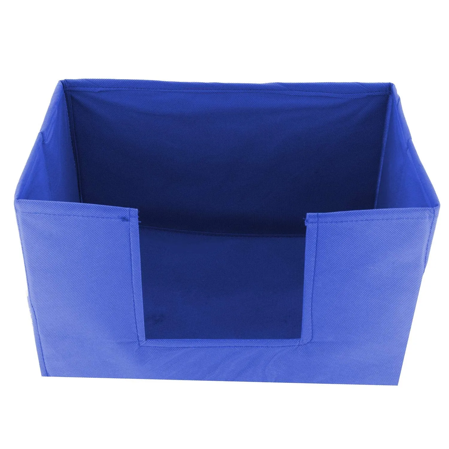 Kuber Industries 3 Pieces Large Capacity Space Saver Closet, Stackable and Foldable Saree, Clothes Storage Bag, Non-Woven Rectangle Cloth Saree Stacker Wardrobe Organizer (Royal Blue) CTKTC134601