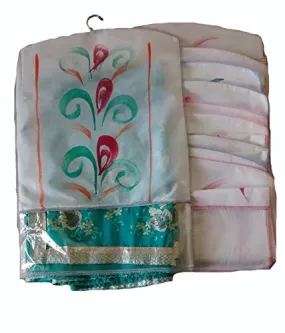 Kuber Industries Hanging Saree Covers With Zip|Wardrobe Organiser|Saree Cover Set Of 12|Multicolor|