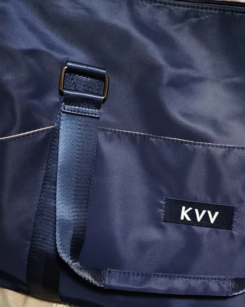 KVV Travelling Bags, Water Repellency Travel Duffle Bag Foldable for Men Women, Navy blue