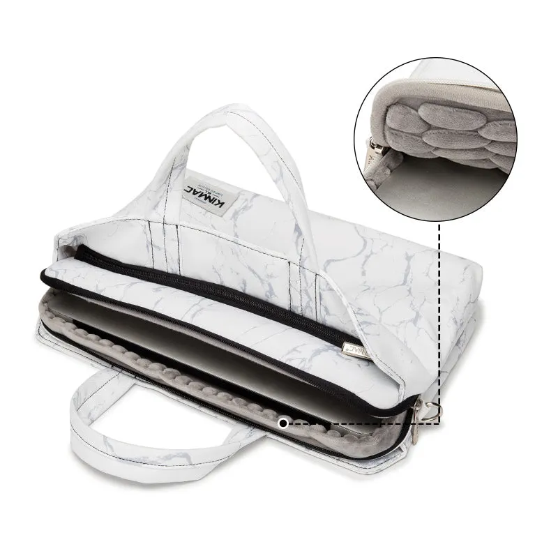 Laptop Shoulder Bag for Young Lady Handle Shoulder Messenger Case MacBook Air Pro 13.3" 15",Marble