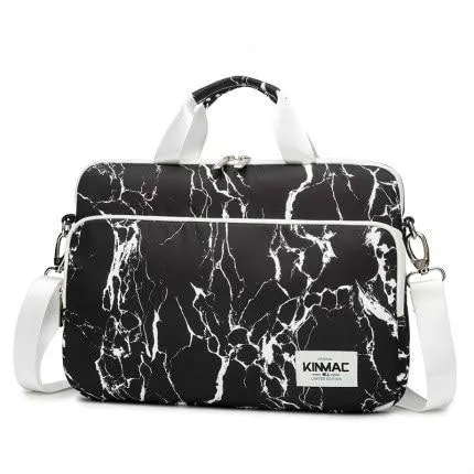 Laptop Shoulder Bag for Young Lady Handle Shoulder Messenger Case MacBook Air Pro 13.3" 15",Marble