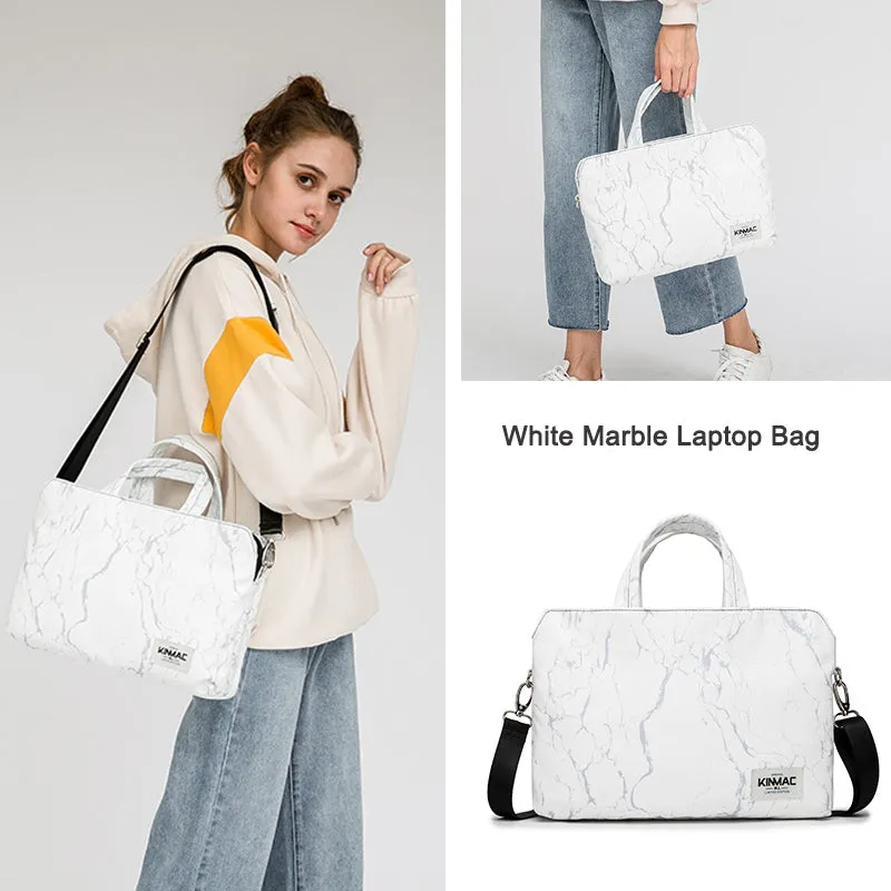 Laptop Shoulder Bag for Young Lady Handle Shoulder Messenger Case MacBook Air Pro 13.3" 15",Marble