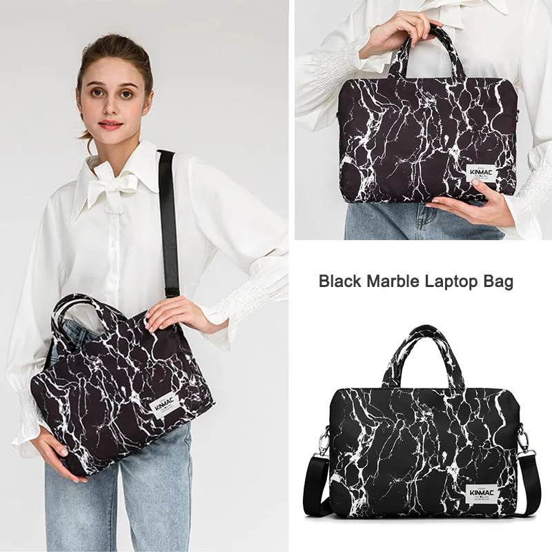 Laptop Shoulder Bag for Young Lady Handle Shoulder Messenger Case MacBook Air Pro 13.3" 15",Marble