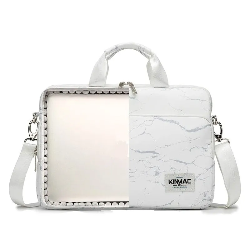 Laptop Shoulder Bag for Young Lady Handle Shoulder Messenger Case MacBook Air Pro 13.3" 15",Marble