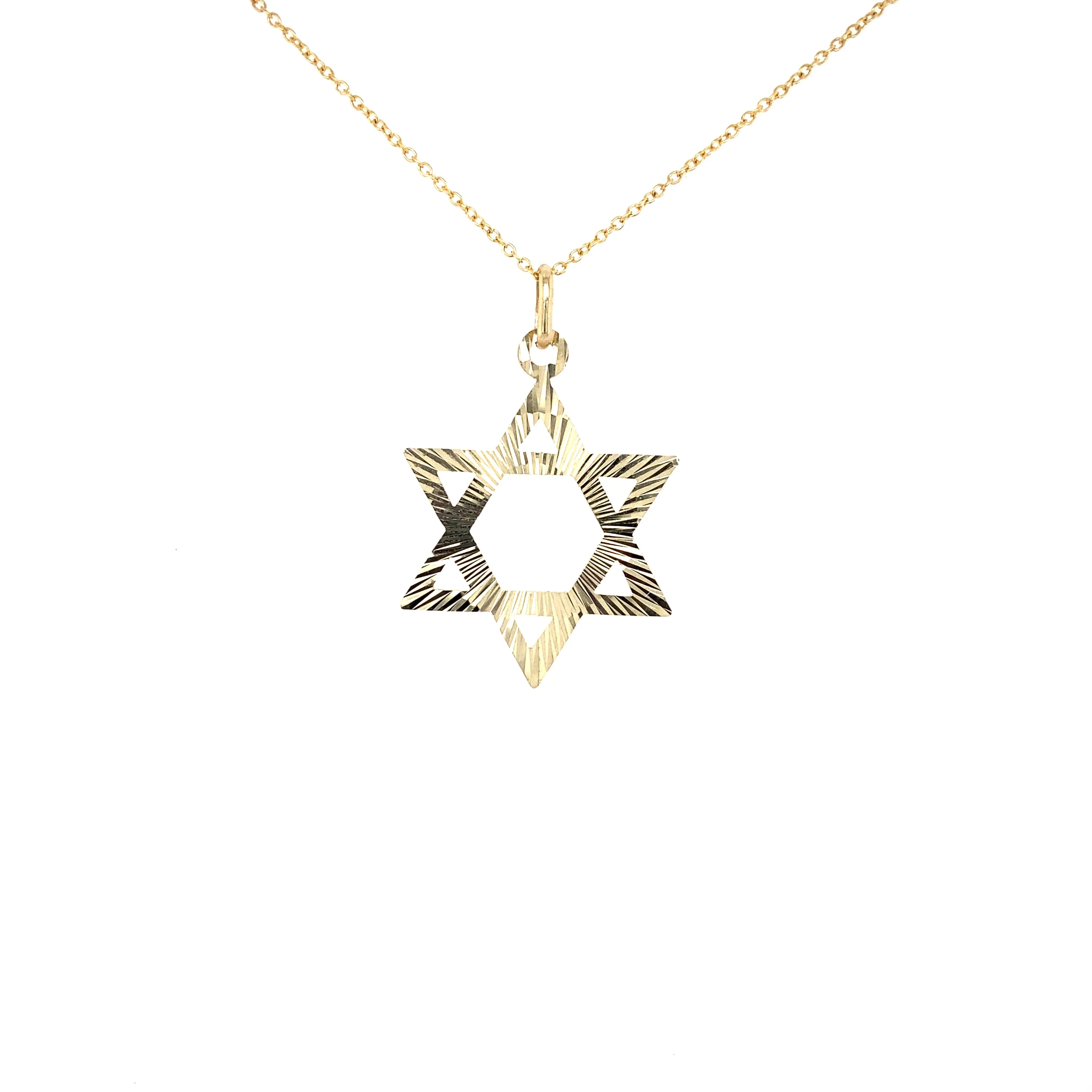 Large Fluted Star of David Pendant