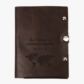 Laser Engraved Handmade Lifetime Adventure Custom Genuine Leather Passport Holder