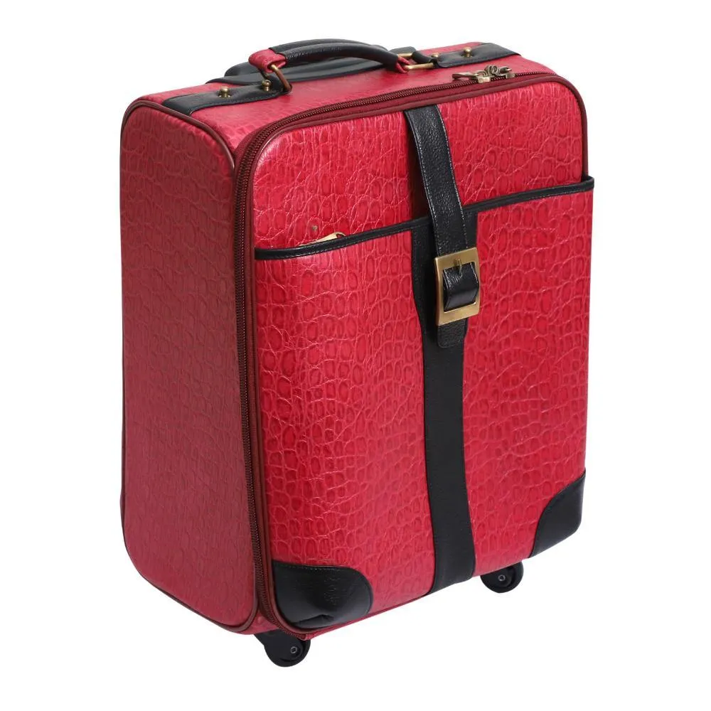 Lavish Touch Mulford Trolley Bag
 Leather - Red