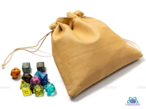 Leather Dice Bag | Store ~150 Dice | Medium-Sized Tan TTRPG/Storage LARP Bag