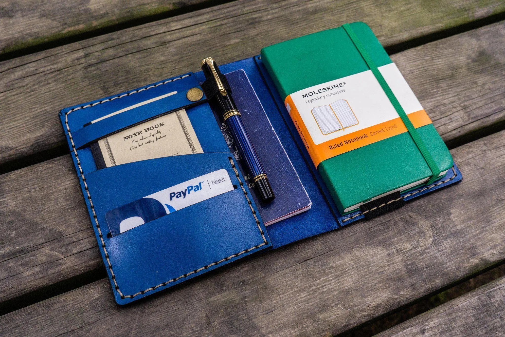 Leather Leuchtturm1917 A6 Notebook Cover - Blue