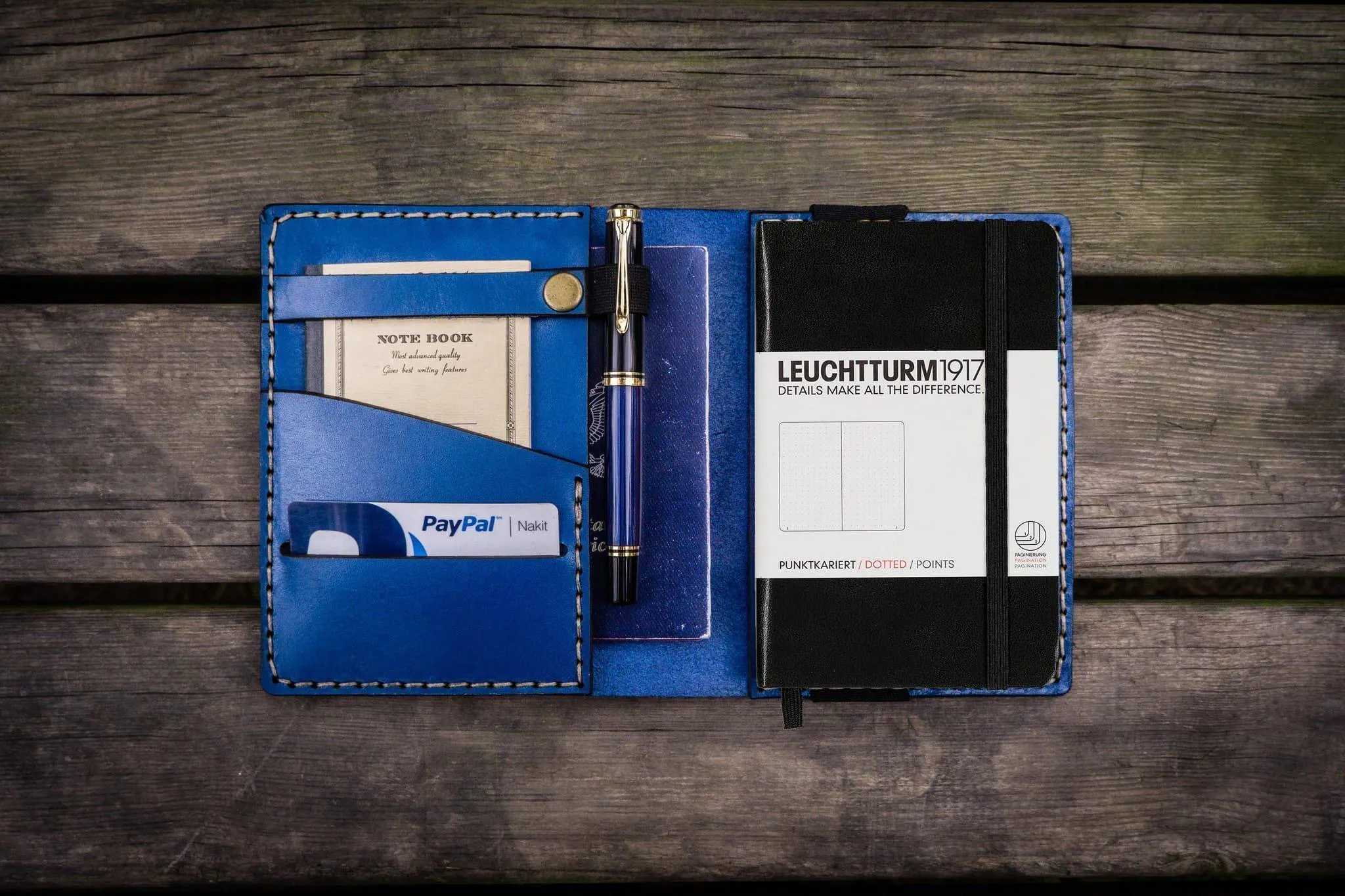 Leather Leuchtturm1917 A6 Notebook Cover - Blue