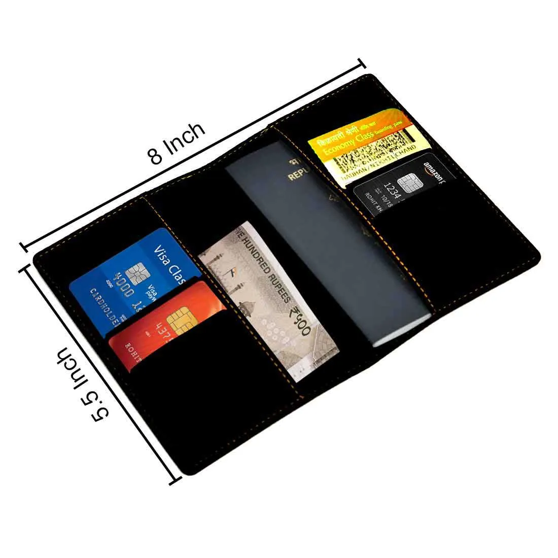 Leather Passport Holder Customized with Name Design Passport Cover and Luggage Tag Set - MAP