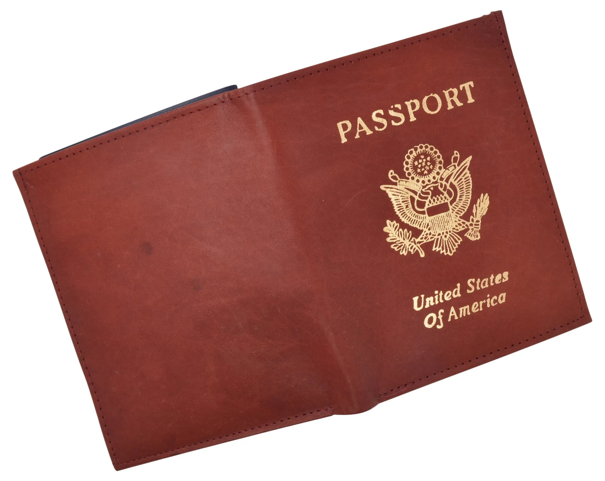 Leather USA Passport Holder Cover Case & Travel Wallet for Men & Women Boarding Pass Credit Card Holder Protection